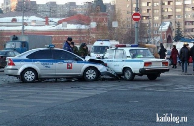 Полицейские машины аварии